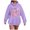 Purple, variant on She Is A Fighter Sweat Shirts for Womens Oversized Tops Cute Fall Clothes Casual Sweatshirts Letter Flower Print Hooded Pullover with Pocket