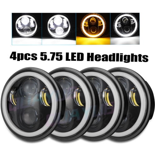 4PCS 5.75" 5-3/4" Round Led Headlights Hi Lo for GMC C15/C1500 Suburban Chevy