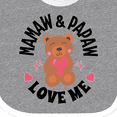 thumbnail image 4 of Inktastic Mamaw and Papaw Love Me Grandchild Bear Girls Baby Bib, 4 of 4