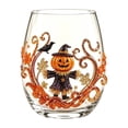 thumbnail image 2 of Patterned Clear Stemless Tumblers, Curved Ergonomic Drinking Glasses, Fall Themed Beverage Glassware for Cocktails, Iced Coffee and Daily Table Use, 2 of 6