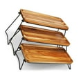 thumbnail image 4 of Expositor de madera de 3 niveles, bandeja de madera para servir de 3 niveles, bandeja rectangular para servir, color de la veta de la madera, 4 of 12