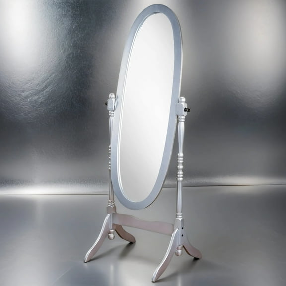 GTU Furniture Swivel Adjustable Full-Length Oval Wood Cheval Floor Mirror
