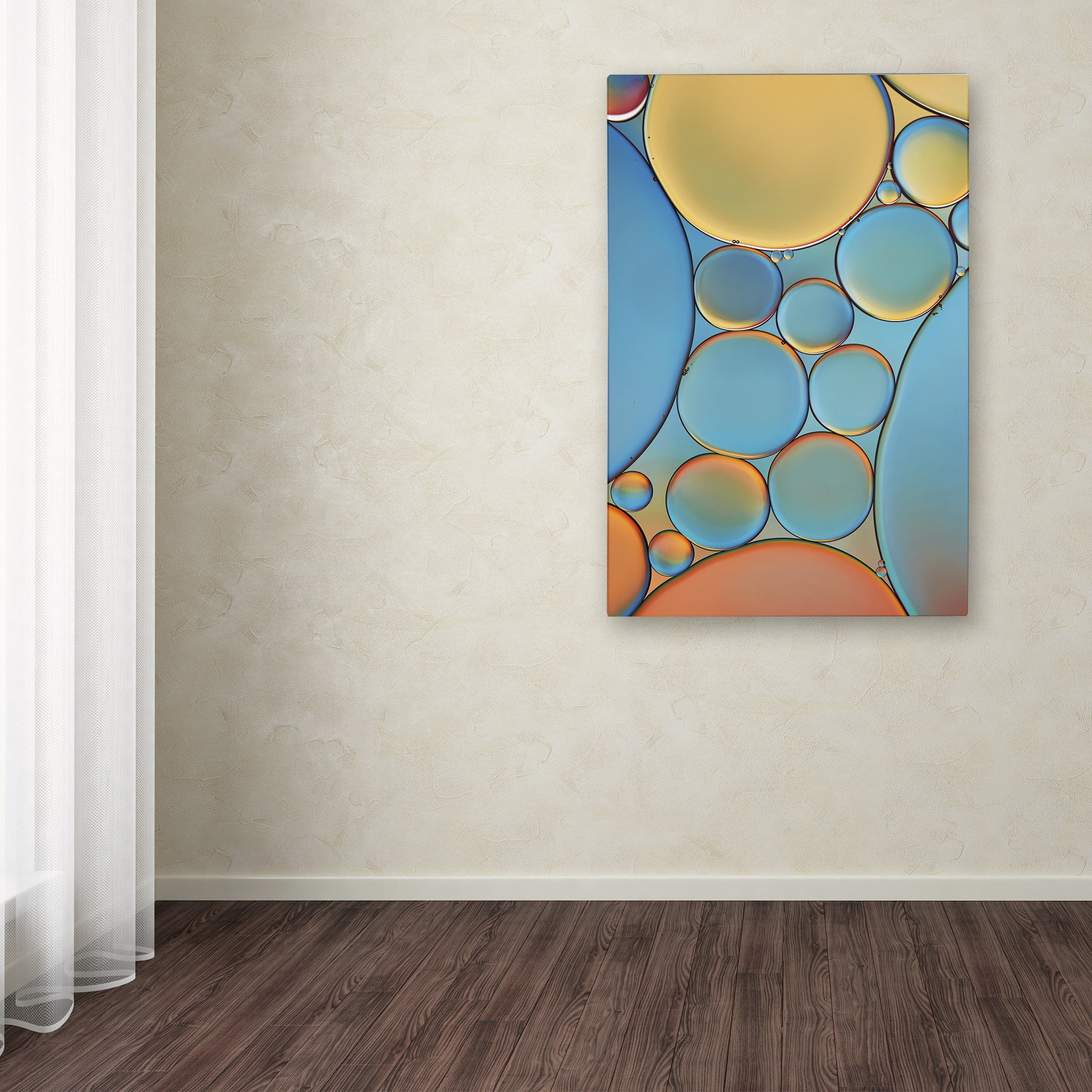 Trademark Fine Art 'Blue and Apricot Drops' Canvas Art by Cora Niele