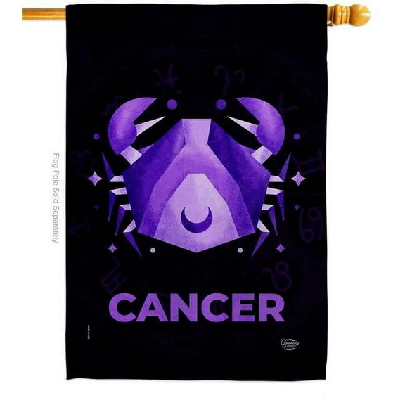 Ornament Collection H190026-BO 28 x 40 in. Cancer House Flag Interests Zodiac Double-Sided Decorative Vertical Flags Decoration Banner Garden Yard Gift