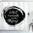 thumbnail image 1 of Saying Shower Curtain, Big Round Spot with a Cursive Lettering Powerful Saying Psychological, Fabric Bathroom Set with Hooks, 69W X 70L Inches, Charcoal Grey and White, by Ambesonne, 1 of 3