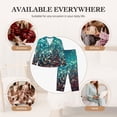 thumbnail image 7 of Salouo Colorful Rainbow Glitter Pattern Women's Pajamas Set Long Sleeve Button Down Sleepwear Soft Pj Lounge Sets for women 2 Piece Pjs Set with Long Pants-X-Large, 7 of 7
