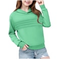 thumbnail image 2 of Spazoro Girls Swearshirts, Long Sleeve Hooded Solid Color Fall Winter Casual Pullover Tops for Girls Mint Green Size 13 T, 2 of 6