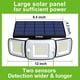 thumbnail image 3 of intelamp Luces solares para exteriores 3 cabezales Luces con sensor de movimiento con sensores duales IP65 Luces de inundación solares LED impermeables Luces de pared para exteriores 270, 3 of 6