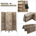 thumbnail image 5 of Room Dividers, 4 Panel Freestanding Room Divider, Wood Louver Folding Privacy Screen, Room Divider, Privacy Partial Partition Foldable Panel Screen,Dual-Sided Hinges for Home Office,Light Brown, 5 of 10