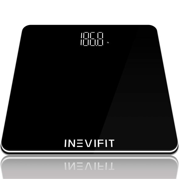 Báscula de baño INEVIFIT, báscula corporal digital de baño de alta precisión, mide con precisión un peso de hasta 400 lb