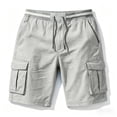 thumbnail image 5 of BRANROY Mens Elastic Waist Cargo Shorts - Drawstring Breathable Lightweight Casual Shorts, Work as Beach Shorts, Hiking Shorts, and Running Shorts with Multiple Pockets,Light Gray,S, 5 of 6