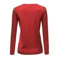 thumbnail image 2 of FashionOutfit Women's Basic Solid Round Neck Sweater Cardigan, 2 of 3