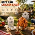 thumbnail image 4 of Luckky Beer Can Chicken Chair,Heavy-Duty 304 Stainless Steel BBQ Roaster Stand with Stable Base,Fits 16oz Beer Cans for Grilling,Oven Cooking, 4 of 5