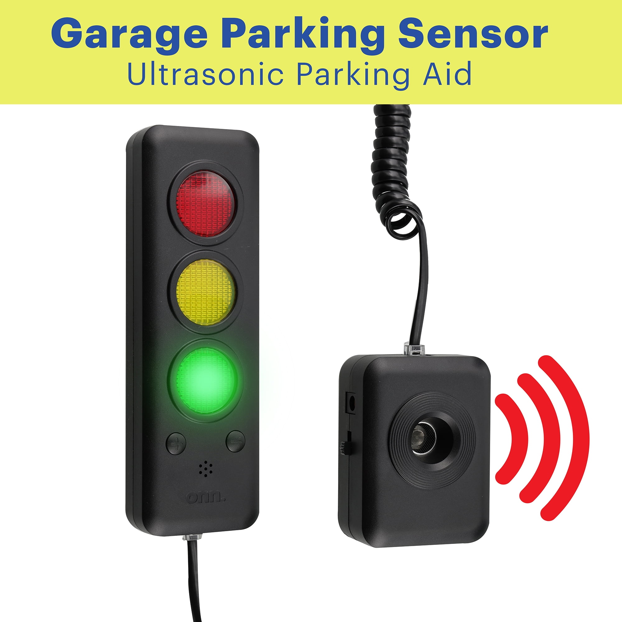 onn. LED Garage Parking Assistant, Park Aid Assist Sensor, 3-Color Traffic  Light Display 