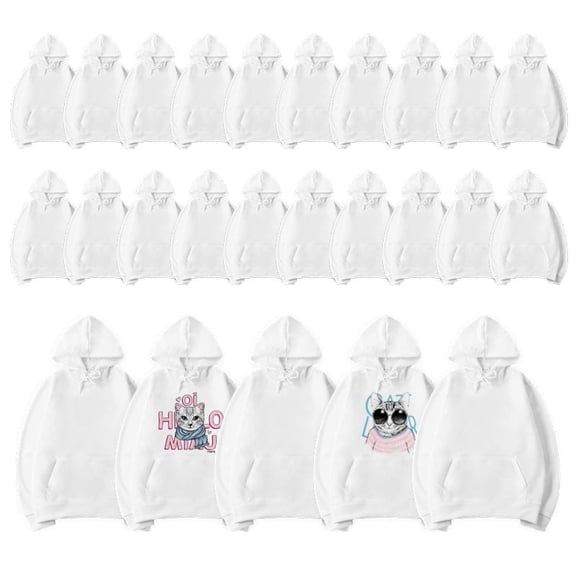 AGH Sublimation Blank Hoodies Polyester white plain Sweatshirt for Sublimation Bulk Hoodie Wholesale for Printing 25 pack