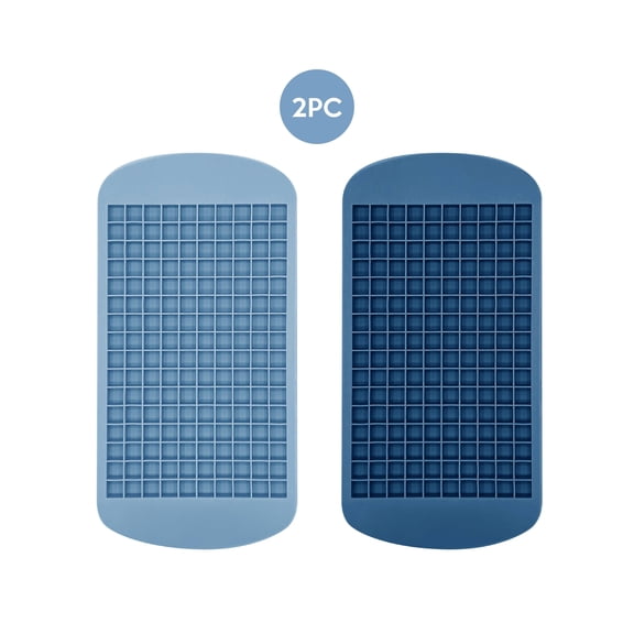 JUST COOK 2 PCS Silicone Mini Flexible Ice Cube Trays, 160 Crushed Ice Cube Molds Easy Release for Chilling Whiskey Cocktail, Stackable Ice Trays