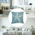 thumbnail image 5 of Acheng Seafoam Blue Starfish Pillow Covers Coastal Beach Nautical Decorative Throw Pillow Case Home Decor for Bedroom Sofa Living Room Couch Chair Outdoor,Set of 2 White 18x18in, 5 of 7