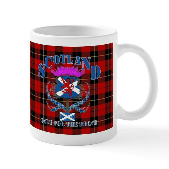 CafePress - Scotland Only For The Brave Mug - 11 oz Ceramic Mug - Novelty Coffee Tea Cup