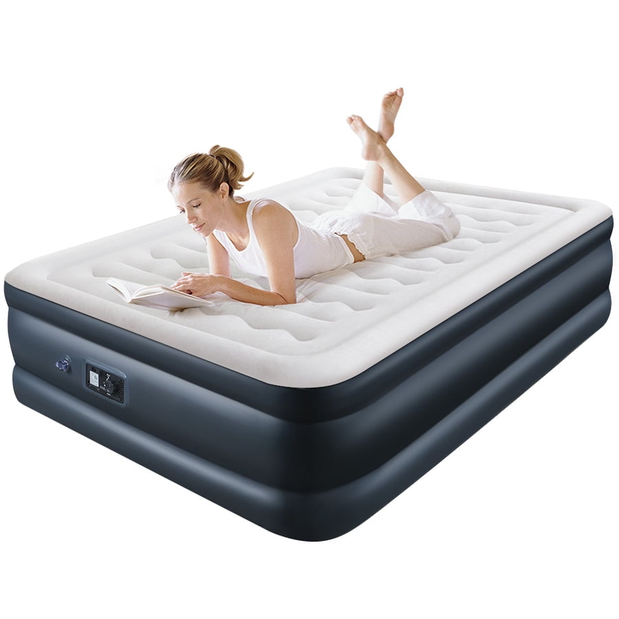 Air Mattresses with Builtin Electric Pump 22 Inch Queen Size Double