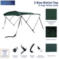 thumbnail image 2 of SavvyCraft™ 3 Bow Bimini Top Frame and Canvas, Green 3 Bow 72" L 36" H 54"-60" W with Boot and Rear Poles, 2 of 8