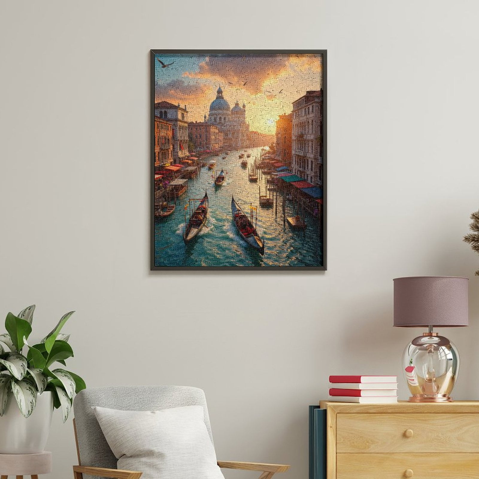 Paint By Numbers Kit for Adults Beginner - DIY Venice Sunrise Gondolas Canal Scene Canvas Painting Kits for Adults, Frameless Paint By Number for Adults for Home Wall Decor 16x20 Inch
