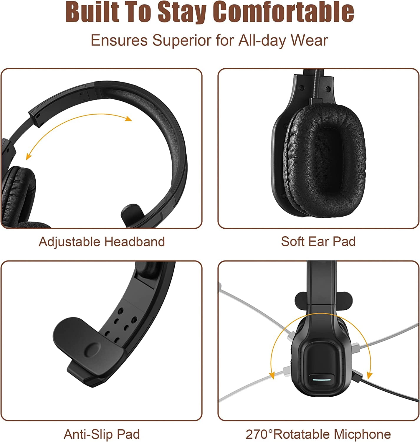 MONODEAL Trucker Bluetooth Headset, Bluetooth Headset with