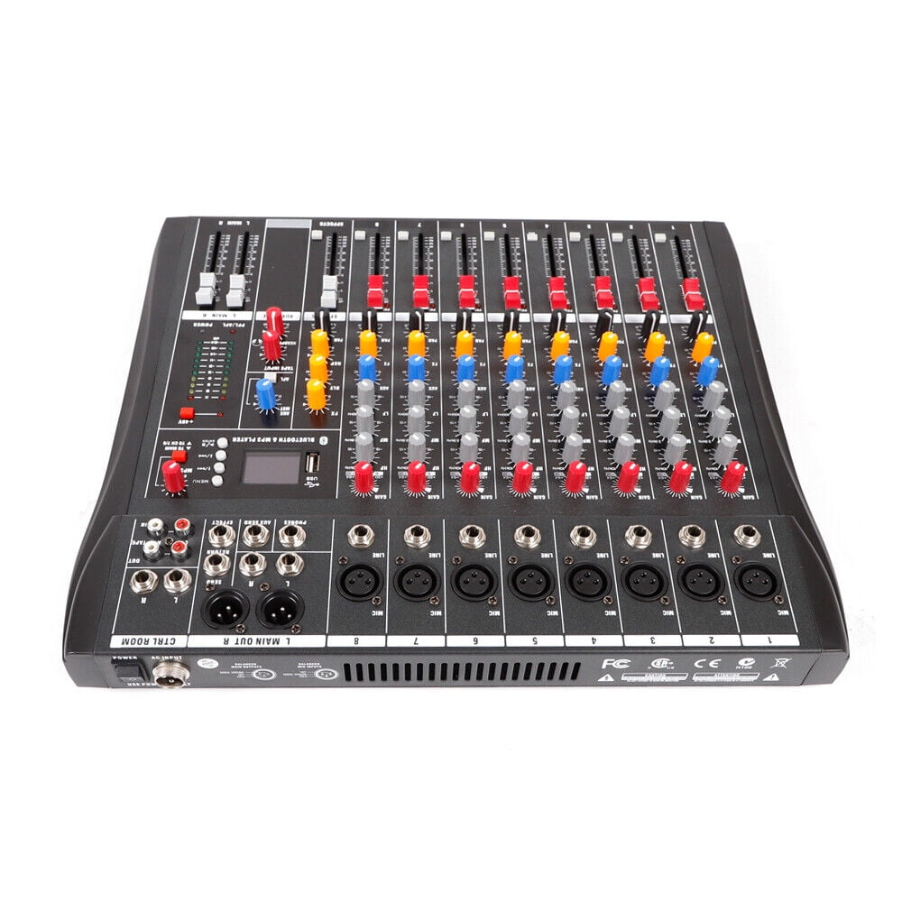 8-Channel Bluetooth Mixing Console Studio Audio Mixer Power Mixing Amplifier