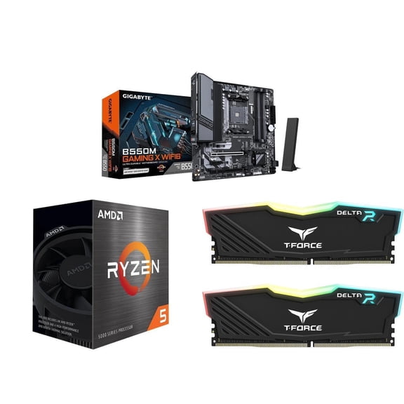 NEWEGG Motherboard CPU Memory Combo - B550M GAMING X WIFI6 Bundle with  Ryzen 5 5500  and T-Force Delta RGB 16GB (2 x 8GB) 288-Pin PC RAM DDR4 3200 Memory TF3D416G3200HC16FDC01