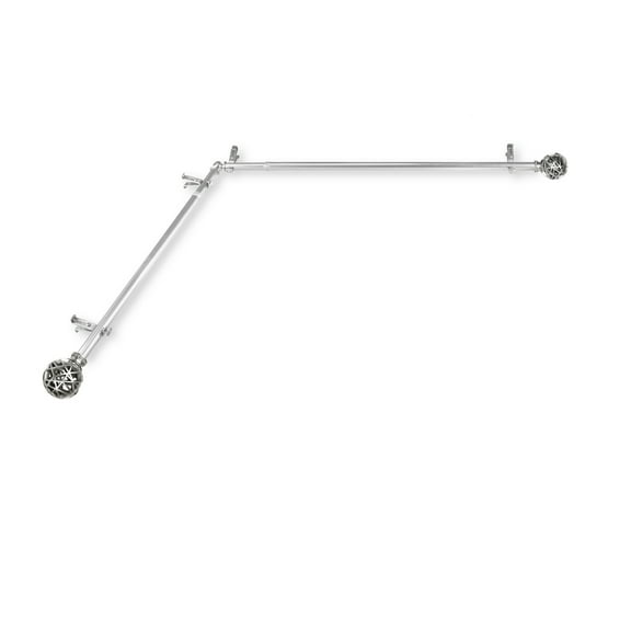 Domovina Ginny 13/16-inch Single Corner Window Curtain Rod-Color:Satin Nickel,Size:66-120"