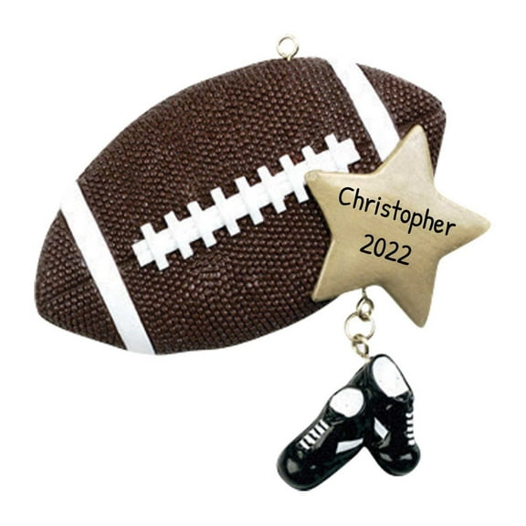 Ornaments by Elves Personalized Football Ornament American Football Christmas Ornament 2024 .25 lbs