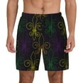 thumbnail image 2 of Goofa Mardi Gras Carnival Printed Men's Swim Trunks Board Shorts Quick Dry Mens Swimming Trunks with Compression Liner,Breathable Fit Hawaii Beach Shorts-, 2 of 9