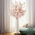 thumbnail image 3 of 4 Pcs Artificial Cherry Blossom Flowers Bulk Silk Faux Flowers Real Touch Bouquet for Christmas Halloween Home Wedding Decoration(White), 3 of 5