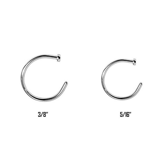 Nose Rings Hoop Anodized Surgical Steel Set Of 2