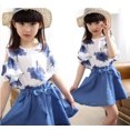 thumbnail image 3 of Conjuntos de ropa para niña, camiseta con hombros descubiertos y pantalones cortos con lazo, conjunto de 2 piezas para niños de 8, 9, 10 y 12 años, 3 of 5