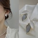 thumbnail image 2 of Pendientes de Metal con forma de hoja para mujer, aretes con cierre de tuerca, color gris, estilo coreano, novedad, 2023, 2 of 4
