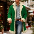 thumbnail image 2 of Christmas Cardigan Santa Jacket Coat for Men Hoodies Claus Adult Suit Outfit Party Women Sherpa Lined Long Green XL, 2 of 6