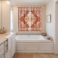 thumbnail image 3 of Orange Red Boho Kitchen Curtains 84 Inch Length, Ethnic Geometric Middle Century Art Grommet Top Bedroom Living Room Curtains, Light Filtering Cafe Curtain Drapes 2 Panels Set 104''x84'', 3 of 9