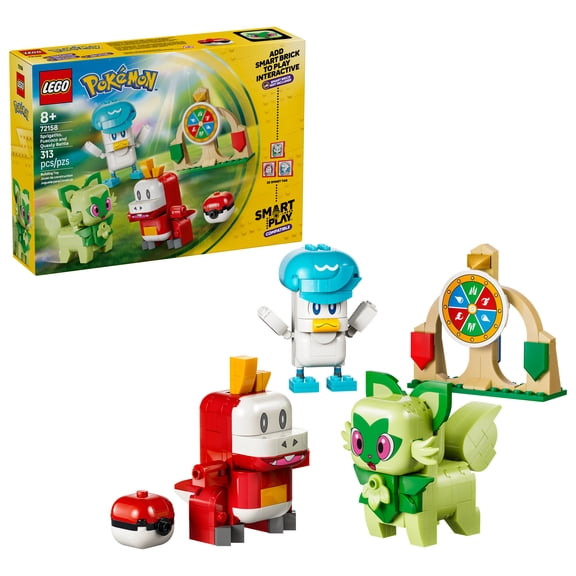 LEGO Pokémon SMART Play: Sprigatito, Fuecoco and Quaxly Battle - Compatible Set with 3 SMART Tags and 3 Pokémon - Interactive Toy - Gift for Boys and Girls, Ages 8  - 72158
