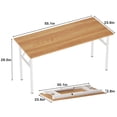 thumbnail image 2 of Wellynap Folding Computer Desk, 55.1" Home Office Workstation, Multi-Fuctional Folding Table - Oak & White, 2 of 7