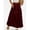 Wine, variant on Qulqfy Womens Summer Maxi A-Line Long Skirts Flowy Plus Size Boho with Pockets Army Green Drawstring Skirts for Women L