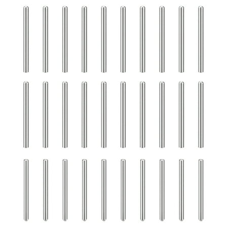 30Pack 4mm x 55mm Dowel Pins, 304 Stainless Steel Round Head Pin, Silver