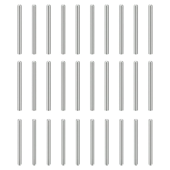 30Pack 4mm x 55mm Dowel Pins, 304 Stainless Steel Round Head Pin, Silver
