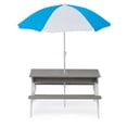 thumbnail image 5 of 3-in-1 Kids Outdoor Wooden Picnic Table W/ Umbrella, Convertible Sand & Wate W/ Toys, Gray, 5 of 10