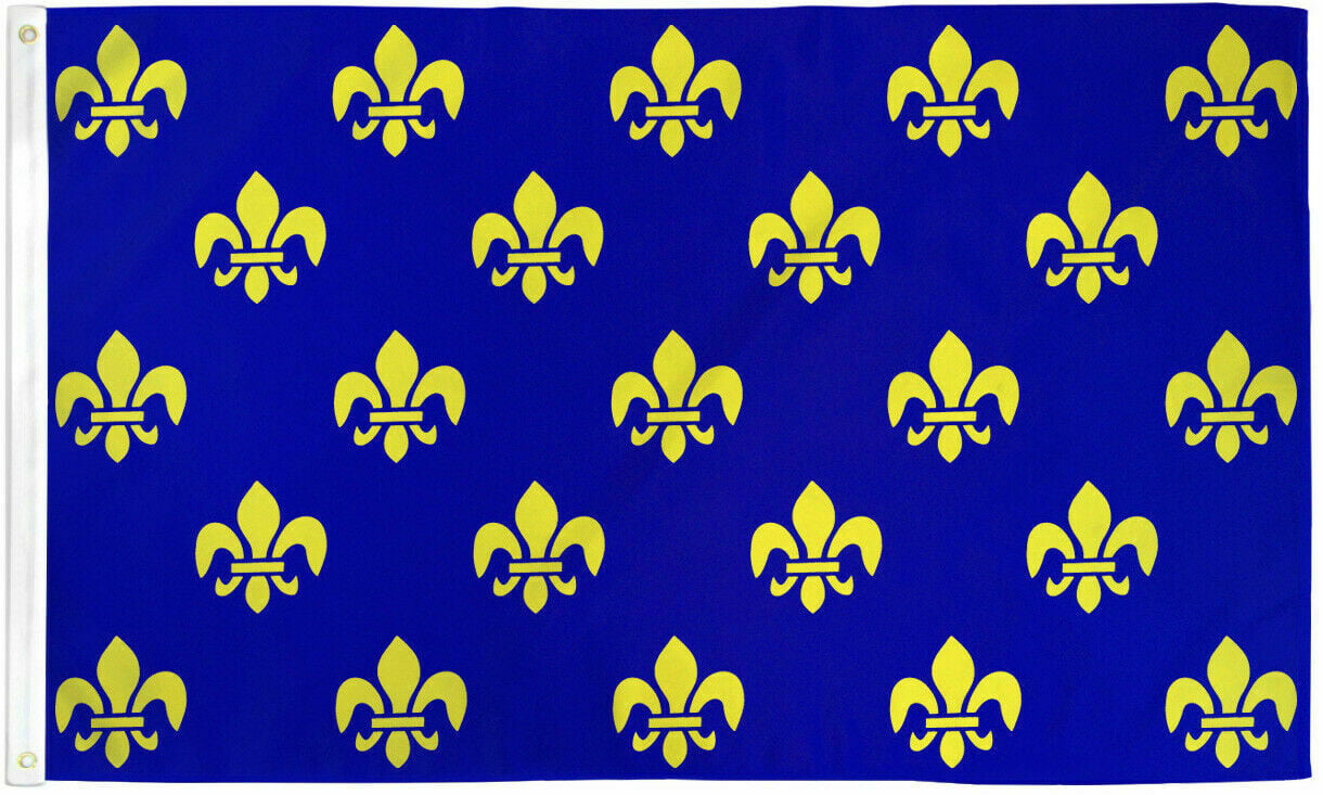 Fleur De Lis Flag 3x5ft White Gold Fleur de Lis NOLA French Royalty Mardi Gras