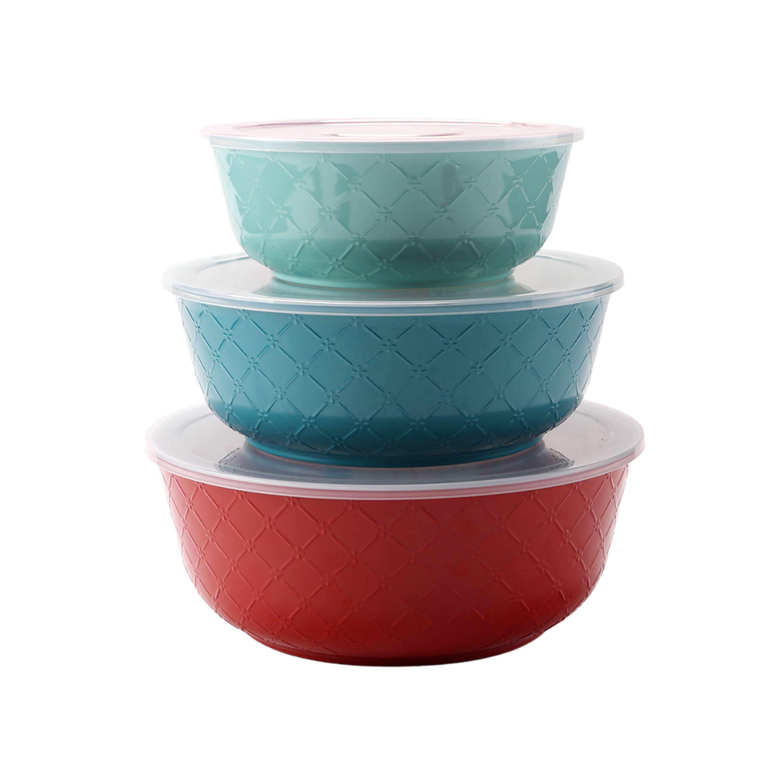 The Pioneer Woman Wishful Winter Solid Colors 6-Piece Melamine Holiday Bowl Set