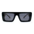 thumbnail image 2 of Womens Retro Squared Rectangular Mod Thick Plastic Sunglasses Black Beige - Black, 2 of 4