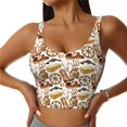 thumbnail image 1 of Fotbe Western Cowboy Sujetador Deportivo Largo sin Aros para Mujer con Almohadillas y Soporte Medio, Transpirable y Absorbente, Camiseta Tipo Chaleco o Tank Top-Small, 1 of 8