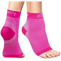Serenily Plantar Fasciitis Compression Socks - Ankle Support for Plantar Fasciitis Relief, Foot & Heel Pain. Arch Sleeve for Women and Men. Compression Brace for Everyday Use (Small/Medium, Pink)