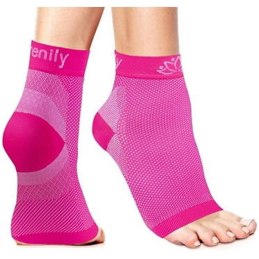 Serenily Plantar Fasciitis Compression Socks - Ankle Support for Plantar Fasciitis Relief, Foot & Heel Pain. Arch Sleeve for Women and Men. Compression Brace for Everyday Use (Small/Medium, Pink)