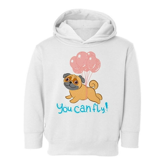 Pug With Balloons Hoodie Toddler -Image by Shutterstock, 2 Toddler
